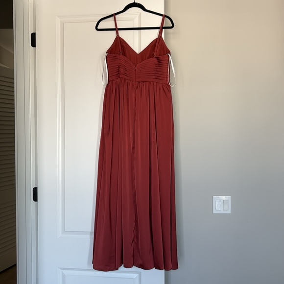 Azazie Alia terracotta stretch satin dress - Picture 5 of 5